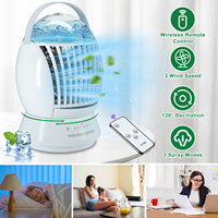 Petit ventilateur d'évaporation 24V intelligent de bureau Cooling Ice Mini ventilateur de refroidissement à tête tremblante portable avec télécommande