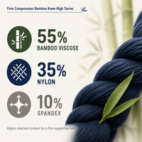 Chaussettes de compression en bambou unisexe, hauteur genou, à compression ferme, à double densité, tricotées, avec logo personnalisé, OEM, vente en gros, approvisionnement en vrac