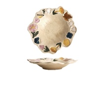 Assiette creuse vintage en porcelaine pour plantes, vaisselle, plat à fruits, assiette à dessert – Compatible micro-ondes, origine Chine, cadeau de pendaison de crémaillère