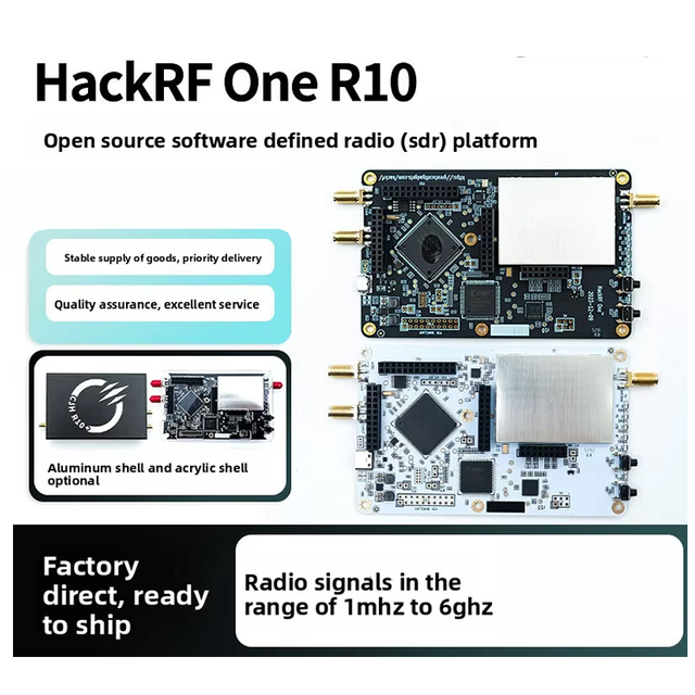 Hackrf One R10 1Mhz-6Ghz Open Source Software Radio Development Board Original MicroUSB Cable 2Msps-20Msps Sampling Rate IIC