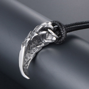 Retro Dragon Scale Tiger Tooth <b>Titanium</b> Steel Pendant Themed Animal Jewelry For Men Women Gift Stainless Steel SP418 - Product Image 4