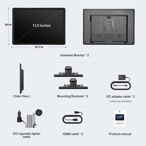 Asistente de cuidado para niños Pantalla táctil HD de 13,5 "WIFI <span class=keywords><strong>Hotspot</strong></span> Teléfono inalámbrico Mirroring Soporte 4K/8K Formato de video para monitor de automóvil - Product Image 6