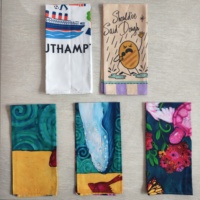 Serviettes de cuisine personnalisées imprimées numériquement de qualité supérieure, en mélange coton-lin, avec logo personnalisé, motif de dessin animé, marque privée