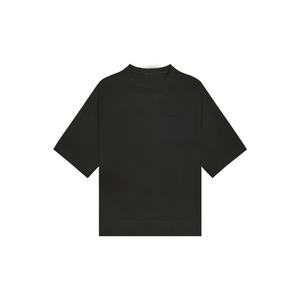 T-shirts noirs à épaules tombantes de conception OEM pour hommes, vente en gros, t-shirt personnalisé de haute qualité, petite poche, 100% coton - Product Image 4