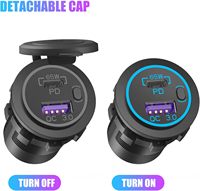 Cargador USB para Auto de 12V con Puerto USB C de 65W PD3.0 y Carga Rápida 3.0 de 18W