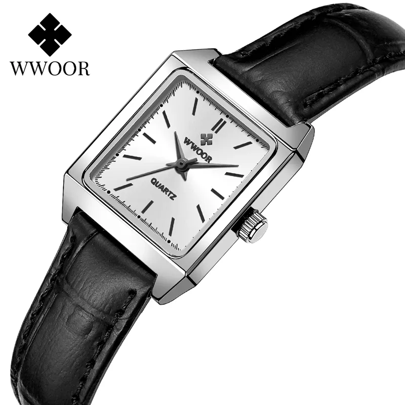 2022 Hot Selling WWOOR 8850 Fashion Elegant Lady Uhren Luxus Ledergürtel Wasserdichte Armbanduhren Classics Quarzuhren