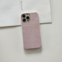 Étui de téléphone en cuir PU effet crocodile pour iPhone 16 15 14 13 12 11 Pro Max XS XR, coque arrière tendance