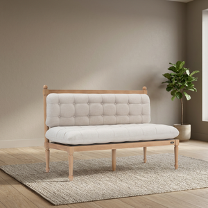 French Style Tufted <b>Foam</b> Upholstered Square Two Seat <b>Sofa</b> Natural Wood Frame for Living Room Apartment Hotel - Product Image 2