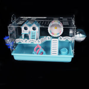 Cristal-<span class=keywords><strong>Zoo</strong></span> de cristal acrílico hámster doble plantas jaula para mascotas con decoraciones - Product Image 4