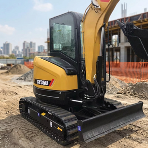 Miniexcavadora de 10 Toneladas con Motor Perkins, Amarilla, Montada sobre Orugas, Equipo de Construcción - Product Image 1
