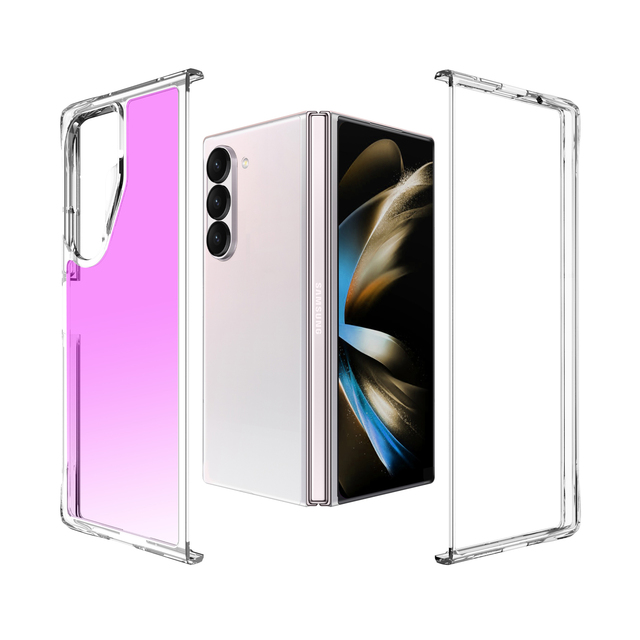 For Samsung Z Fold6 Electroplated Phone Case Transparent Ultra Thin Hard PC Shockproof Protective Cover for Galaxy Z Fold6 5 4 7