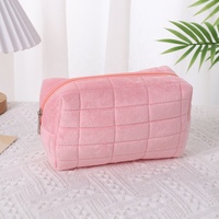 Vente en gros de trousse de maquillage mignonne trousse cadeau promotionnel accessoires de voyage trousse de toilette cosmétique gonflée pochette rose pour fille