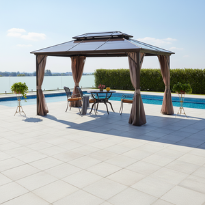 YIZAN YIZAN-3096 Gazebo de <span class=keywords><strong>jardin</strong></span> moderne de haute qualité <span class=keywords><strong>pour</strong></span> l'extérieur, avec <span class=keywords><strong>toit</strong></span> double en alliage d'aluminium, écologique, antirouille, design soigné - Product Image 2
