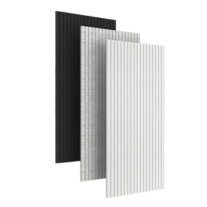 Panneau mural acoustique en fibre de polyester à rainures verticales personnalisées, panneau décoratif absorbant le son en feutre pour bureau, studio, home cinéma - Product Image 1