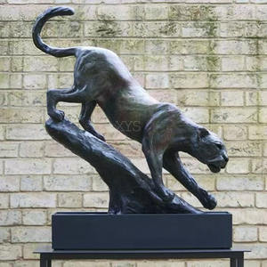 Sculpture <span class=keywords><strong>de</strong></span> léopard en bronze grandeur nature sur mesure, à prix réduit, adaptée à l'affichage en extérieur/intérieur, travail entièrement artisanal - Product Image 5