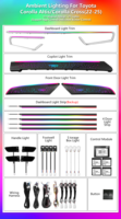 Kit d'éclairage LED dynamique d'ambiance ICarsin pour Toyota Corolla Altis/Cross 2022-2025, style étoilé carbone, pour l'amélioration de l'intérieur de la voiture