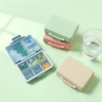 Boîte à médicaments pliable en plastique PP durable à 9 compartiments avec compartiments de rangement pour vitamines