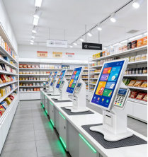 点餐亭 15.6 英寸电容式触摸条码阅读器落地式 QR NFC 热敏打印机，带金属外壳 - Product Image 4