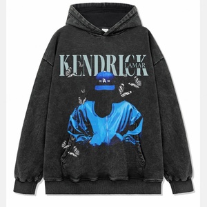 Sweat à capuche unisexe surdimensionné en coton épais 100 % avec motif lettres personnalisable pour broderie, idéal pour l'automne - Product Image 1