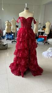 Meilleure vente français noir Satin travail lourd <span class=keywords><strong>robe</strong></span> amincissante moderne nouveau Design pour anniversaire fêtes et mariée largement utilisé - Product Image 5