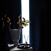 Rideaux Occultants Texturés Bleus Isolants à Œillets Haut de Gamme, Rideaux de Luxe Unis pour le Salon – Vente en Gros Usine
