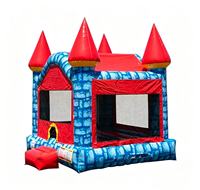Château gonflable médiéval avec panier de basket, structure de saut commerciale pour enfants, idéal pour la location événementielle