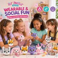 Bracelet slap en peluche, boîte mystère surprise, animal en peluche doux, bracelet à clipser, jouet pour enfants, cadeau de fête de Noël