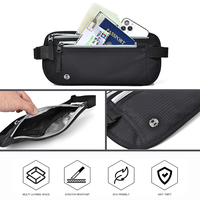 Sac banane sport de haute qualité en tissu coton avec protection RFID, étanche, antivol, porte-cartes d'identité et passeport, pochette pour téléphone