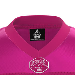 Camiseta Deportiva Estilo Fútbol Americano HEALY Retro con Rayas, Transpirable, de Malla, para Hombre, de Alto Rendimiento, con Bloques de Color Personalizados - Product Image 4