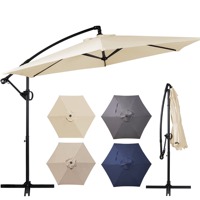 Parasol de jardin suspendu en forme de banane, imperméable, pour restaurant extérieur, plage, patio, en toile, en fer, parasol d'extérieur
