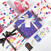 Papier d'emballage cadeau jetable enduit personnalisé en gros, 50x70cm, pour anniversaires et créations