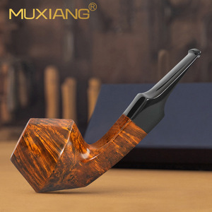 Muxiang Briar Wood Smoking Pipe Bent Shape With Filter Tobacco Pipe For Men - Product Image 1