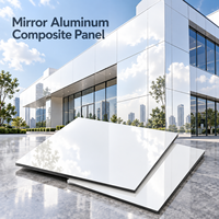 Panneau composite en aluminium miroir gris 4 mm, plaque ACP pour revêtement mural décoratif