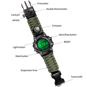 Montre-bracelet numérique sportive Shuaike 925 camouflage noir et vert pour hommes, prix de gros, vente chaude - Product Image 6