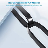 Kabel Ethernet CAT8 Flat, Patch Lan Kecepatan Tinggi 26AWG 40Gbps 2000MHz Kabel Jaringan SFTP dengan Plug RJ45