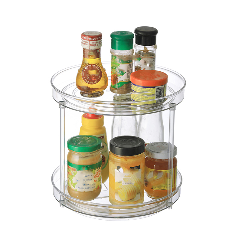 Эко-дружественных изготовленным на заказ логосом PET кухня органайзер для хранения 2 уровня ленивый Сьюзен поворотной платформы