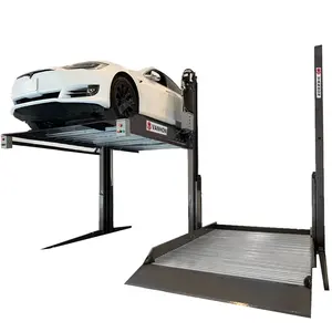 Factory Supply 2 Post Double Level Parking Lift System Vertical 2 Level Simple Car Parking Lift
