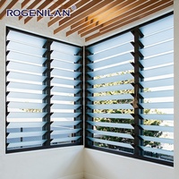Fenêtres à persiennes en aluminium sur mesure Rogenilan, à verre dépoli, réglables manuellement, avec système de ventilation