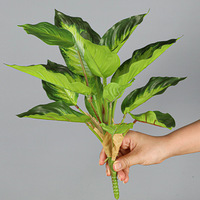 Plante artificielle en pot, feuille d'alocasia, décoration intérieure et maison, petit bonsaï en plastique, Planta Artificial à vendre