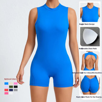 Nouveau style – Combinaison de yoga sans manches à fines bretelles, dos découpé, sans coutures, avec coussinets de poitrine amovibles, en Spandex/Nylon, pour le sport