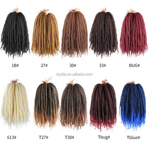 Vente en Gros Extensions de Cheveux Synthétiques Afro Crépus Bouclés Tressés au Crochet 18 Pouces 100g Cuban Twist Marley pour Femmes - Product Image 3