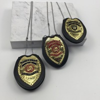 Fabricant HLC, badges de sécurité personnalisés pour les agents de sécurité et les policiers, avec chaîne, porte-badge en cuir, badge en métal artisanal pour la décoration de fête