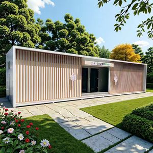 Toilettes portables modernes en conteneur, écologiques, pour attractions touristiques, toilettes publiques extérieures - Product Image 1