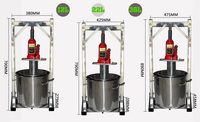 Presse-agrumes manuel commercial de 12 L en acier inoxydable 304 avec vérin 2T pour jus de fruits et pulpe de raisin