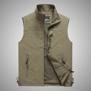 Latest Model Fashion Casual <b>Utility</b> <b>Vest</b> Turn-down Collar Windproof Breathable Outer Wear Outdoor Running Work Sleeveless Autumn - Product Image 1
