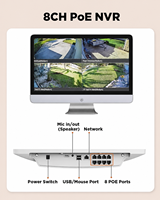 NVR Combo LCD 15,6 pouces 8MP 4K PoE 8 canaux compatible NDAA, prise en charge jusqu'à 16 entrées de canaux, affichage à distance 4K HDMI P2P, audio, Plug & Play
