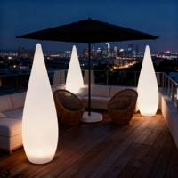Lámpara de Pie Moderna LED Impermeable con Pantalla Blanca en Forma de Gota, Diseño Art Deco para Uso Interior/Exterior, 3000/4000/6000K