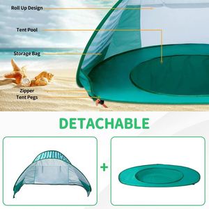 Abri de plage portable pour bébé, protection solaire estivale pour garçons ou filles - Product Image 4