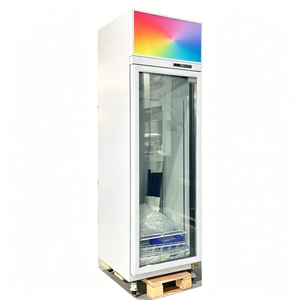 Réfrigérateur vertical avec compresseur supérieur, porte vitrée simple, corps en acier inoxydable pour magasin de proximité et supermarché - Product Image 2