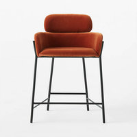 Tabouret de bar en velours ergonomique moderne de luxe Banquet Café Chaises de bar hautes en métal Tabourets de bar hauts pour la cuisine